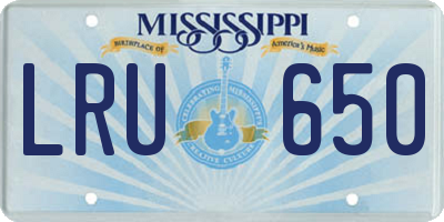 MS license plate LRU650