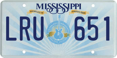 MS license plate LRU651