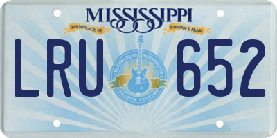 MS license plate LRU652