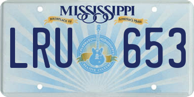 MS license plate LRU653