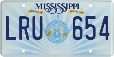 MS license plate LRU654
