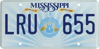 MS license plate LRU655