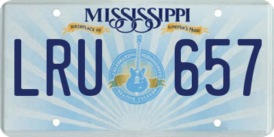 MS license plate LRU657