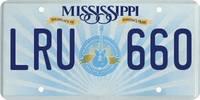 MS license plate LRU660