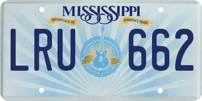 MS license plate LRU662