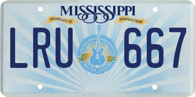 MS license plate LRU667