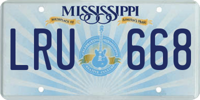MS license plate LRU668