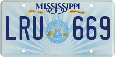 MS license plate LRU669