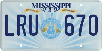 MS license plate LRU670