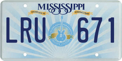 MS license plate LRU671
