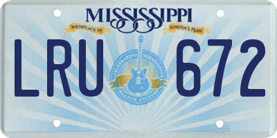 MS license plate LRU672
