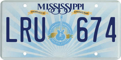 MS license plate LRU674