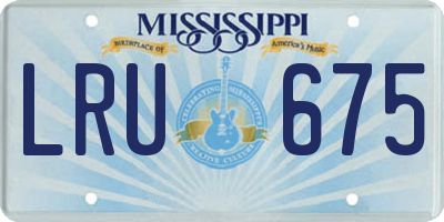 MS license plate LRU675