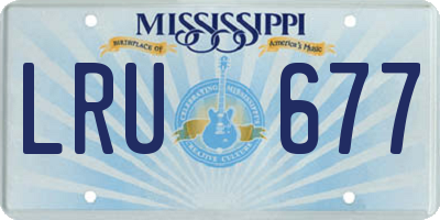MS license plate LRU677