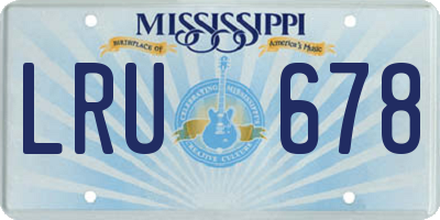 MS license plate LRU678