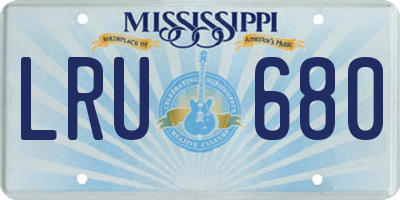 MS license plate LRU680