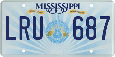 MS license plate LRU687