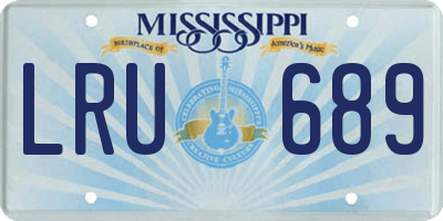MS license plate LRU689