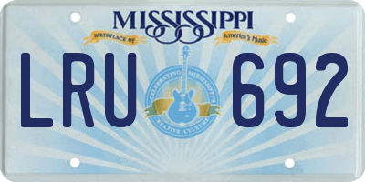 MS license plate LRU692