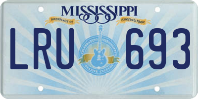 MS license plate LRU693