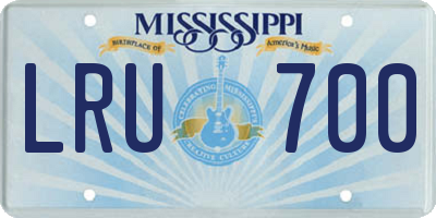 MS license plate LRU700