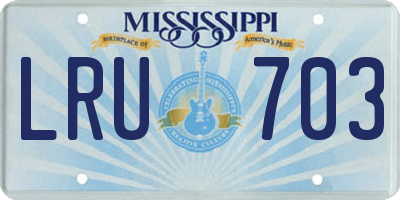 MS license plate LRU703