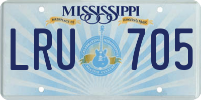 MS license plate LRU705