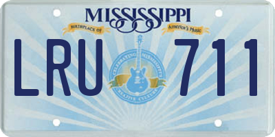 MS license plate LRU711