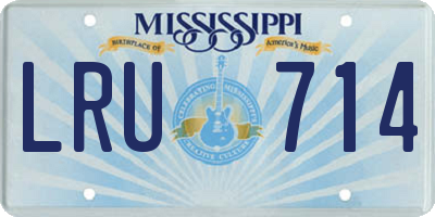MS license plate LRU714
