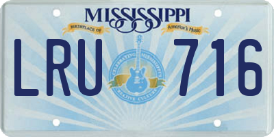 MS license plate LRU716
