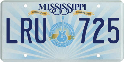 MS license plate LRU725