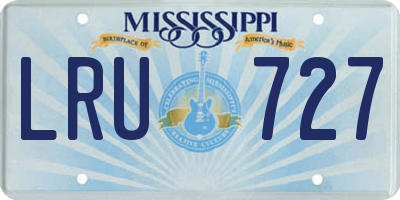 MS license plate LRU727