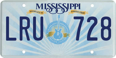 MS license plate LRU728