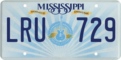 MS license plate LRU729