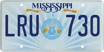 MS license plate LRU730