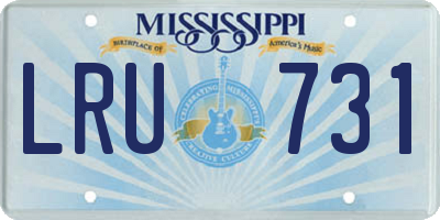 MS license plate LRU731
