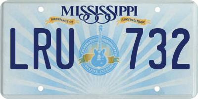 MS license plate LRU732