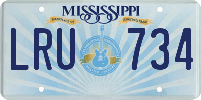 MS license plate LRU734