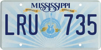 MS license plate LRU735