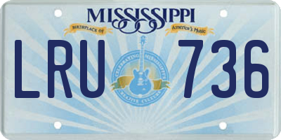 MS license plate LRU736
