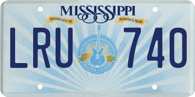 MS license plate LRU740