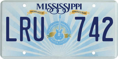 MS license plate LRU742