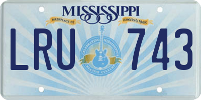 MS license plate LRU743
