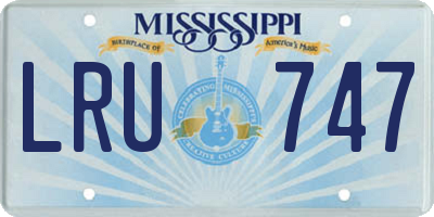 MS license plate LRU747