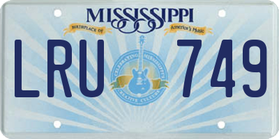 MS license plate LRU749