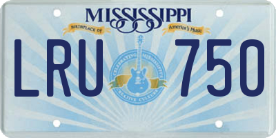 MS license plate LRU750