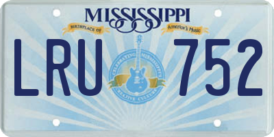 MS license plate LRU752