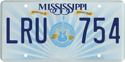 MS license plate LRU754