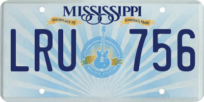 MS license plate LRU756