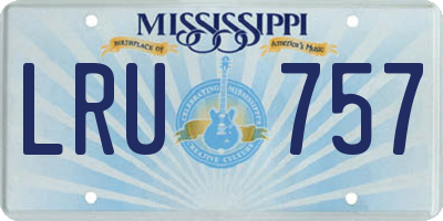 MS license plate LRU757